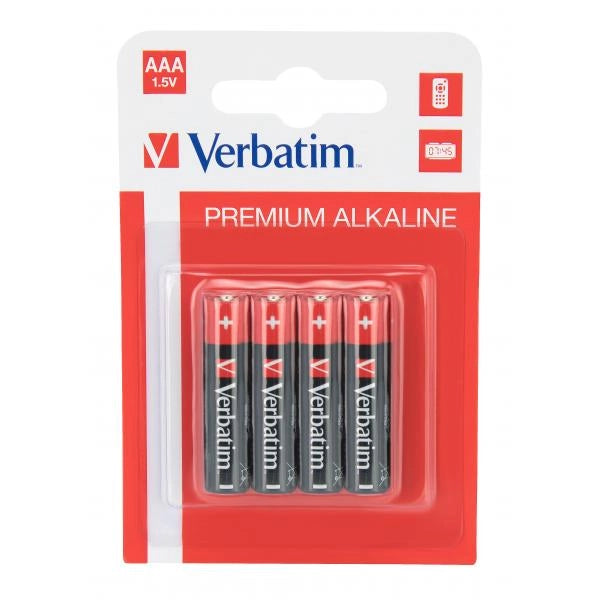 VERBATIM ALKALINE BATTERY AAA 4-PACK (HANGCARD)
