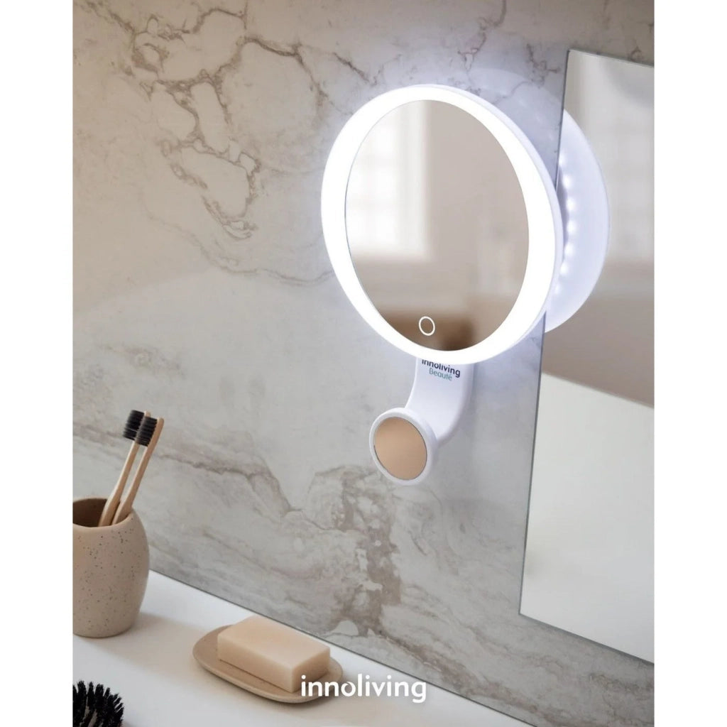 Innoliving INN-806 Specchio Luminoso con Ventose, Ingrandimento 10X