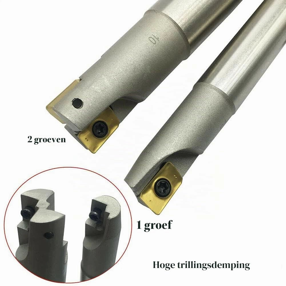 Set portautensili per tornitura indicizzabili CNC 300R C10-10-130-1T + C12-12-130-1T + C16-16-150-2T con 10 inserti in metallo duro APMT1135PDER