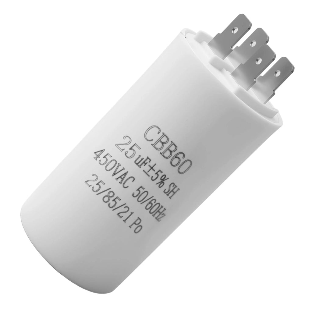 Condensatore di avviamento CBB60, capacità 25 µF, tensione 450 V AC, frequenza 50/60 Hz
