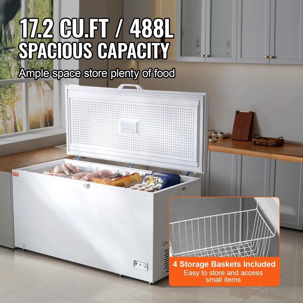 Congelatore a pozzetto 488 L con 4 cestelli temperatura regolabile su 7 livelli coperchio con serratura e luce LED BD-505JA