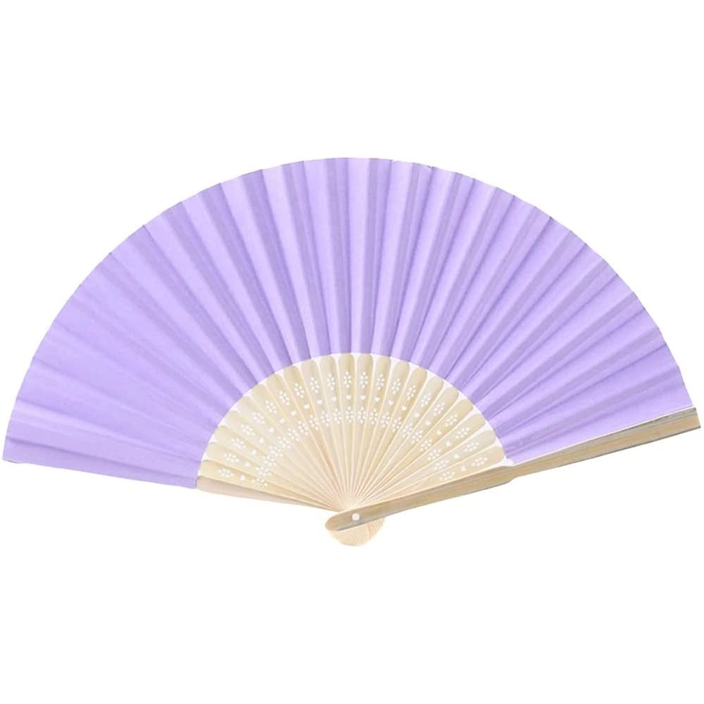 12 ventagli di carta, color lavanda chiaro, 21x37 cm, ventagli pieghevoli per matrimonio