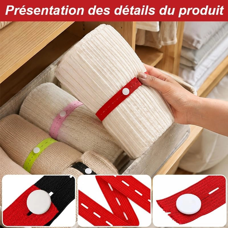 Fasce di fissaggio con bottone, 15 pezzi, nere, 33 cm