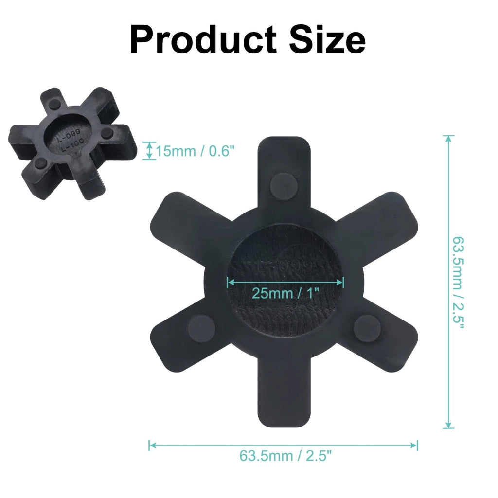 2 inserti per accoppiamento delle unghie, modello L099/L100, gomma NBR, colore nero
