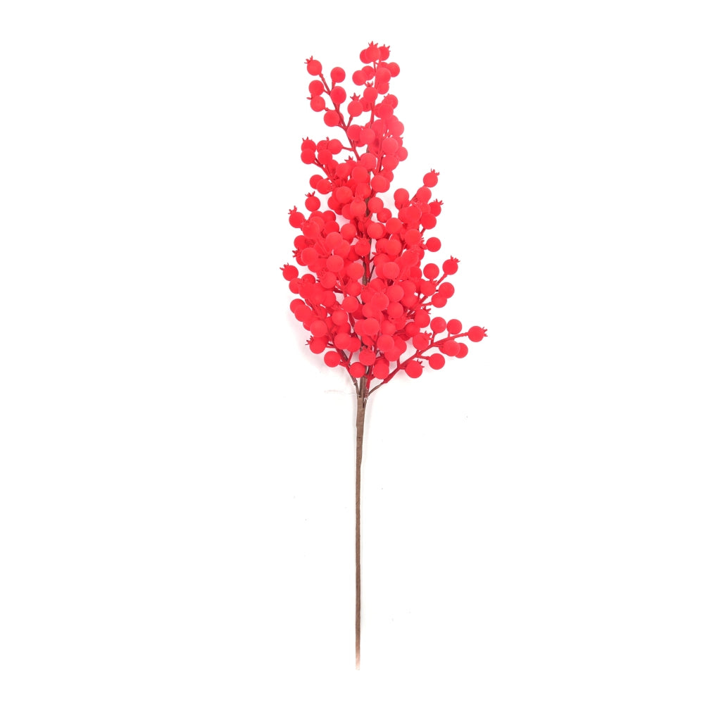 PICK BACCHE ROSSE 70CM FLOCCATE