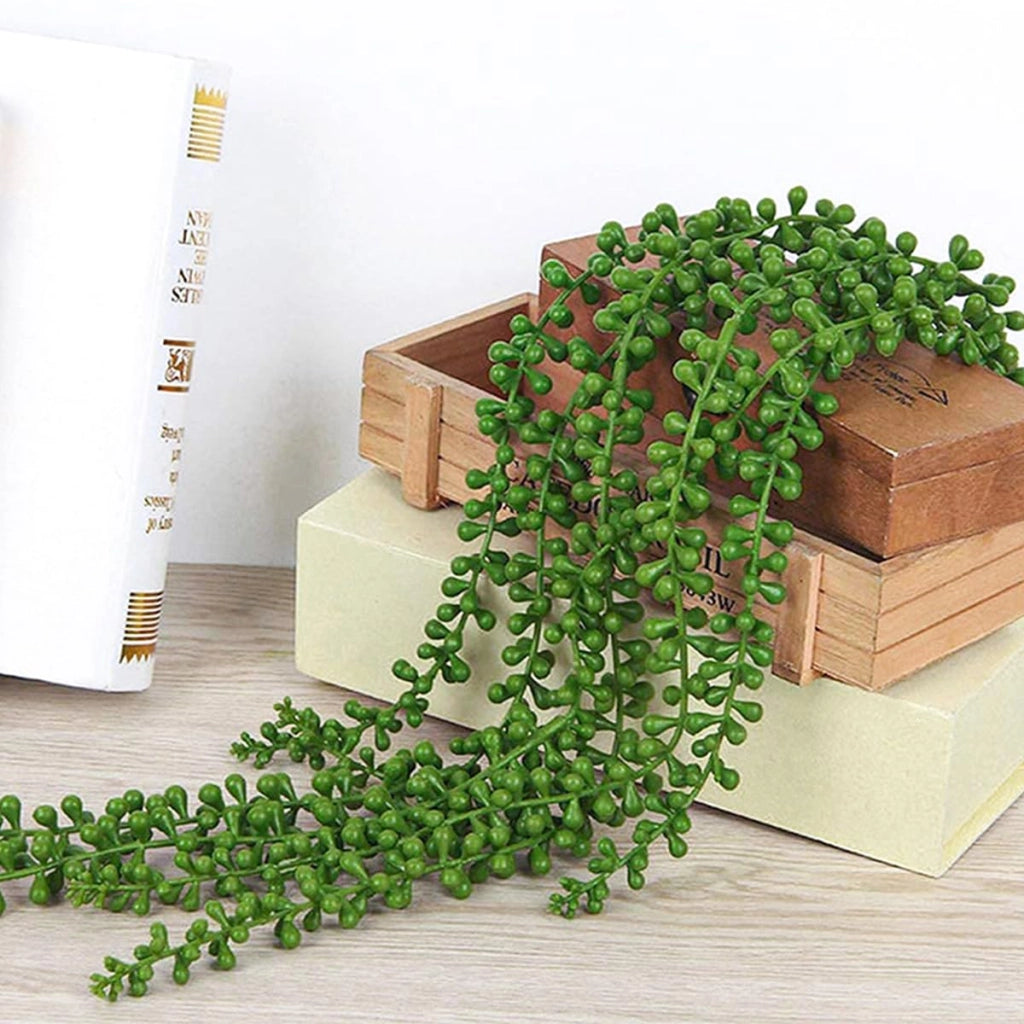 Piante artificiali da appendere, tipo succulente, confezione da 2, altezza 61 cm, realizzate in PE, resistenti ai raggi UV
