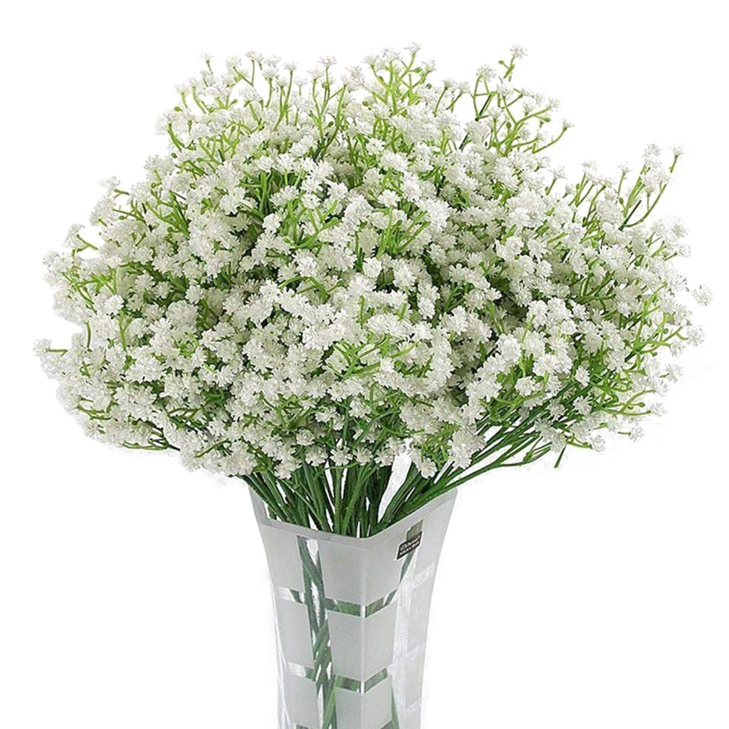 Confezione da 12 pezzi di gypsophila artificiale, bianca, altezza 51 cm, ideale per matrimoni e progetti fai-da-te