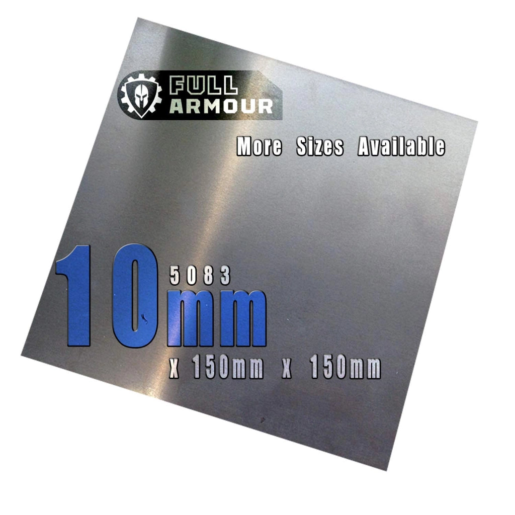 Piastra in alluminio, spessore 10 mm, lega 5083, dimensioni 150x150 mm, rettangolare