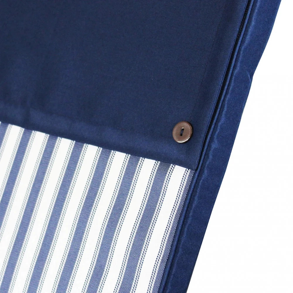 Cuscino da Esterno a Righe in Poliestere Alto 115 Blu