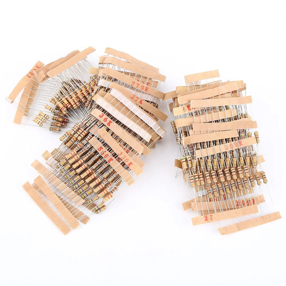 Kit di resistenze assortite, 1000 pezzi, 1/2 W, 1-10 M Ohm, a film di carbone, per progetti fai-da-te