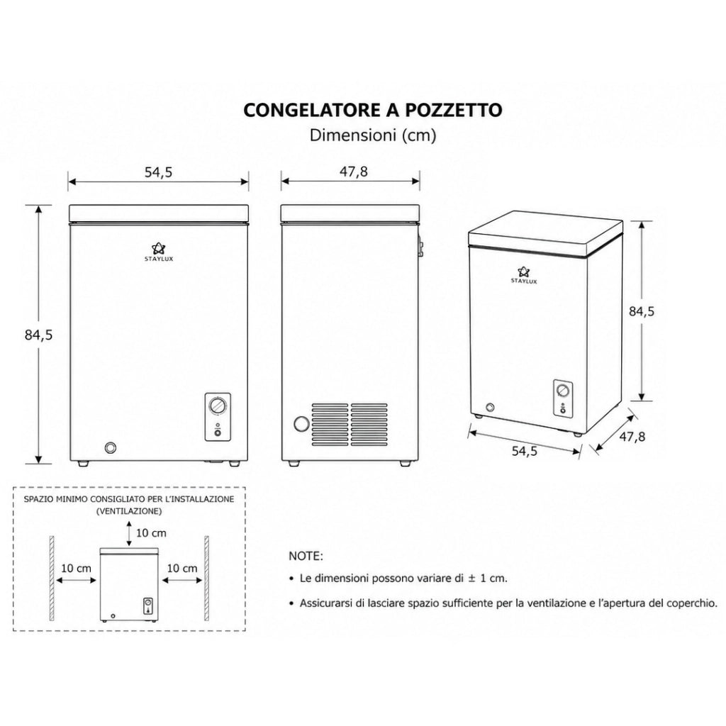CONGELATORE POZZETTO STAYLUX BD-100 GRIGIO 100L