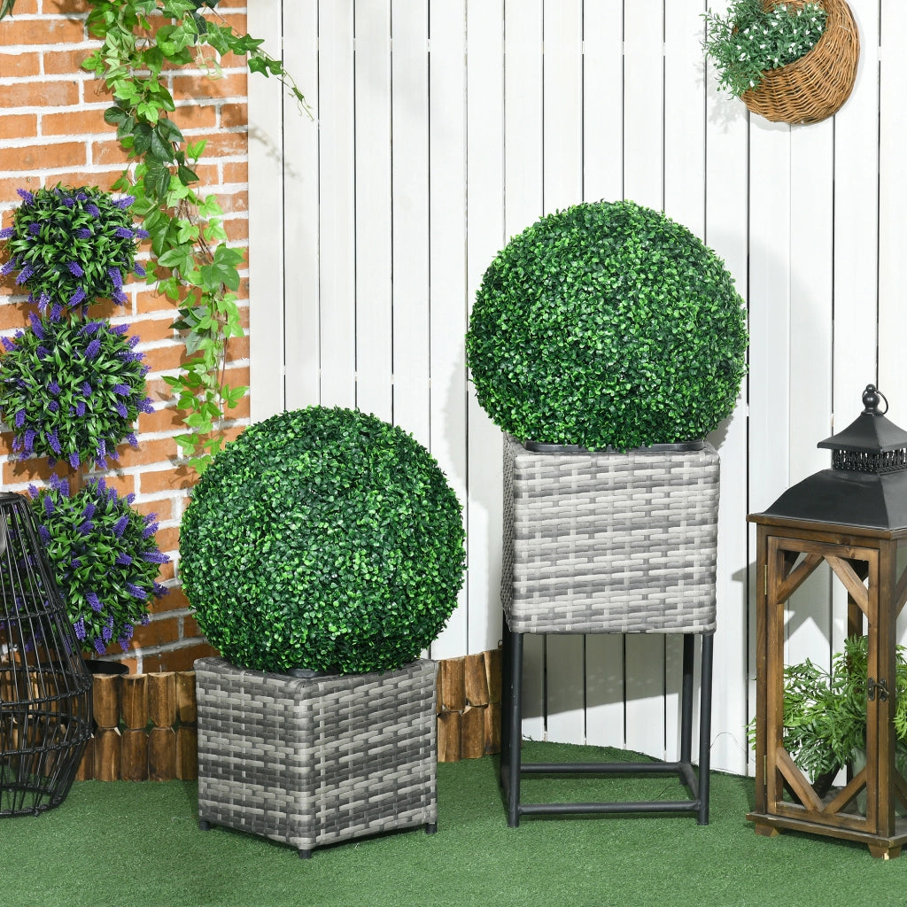 Set di 2 sfere di bosso artificiale in plastica verde per interni ed esterni Ø50 cm
