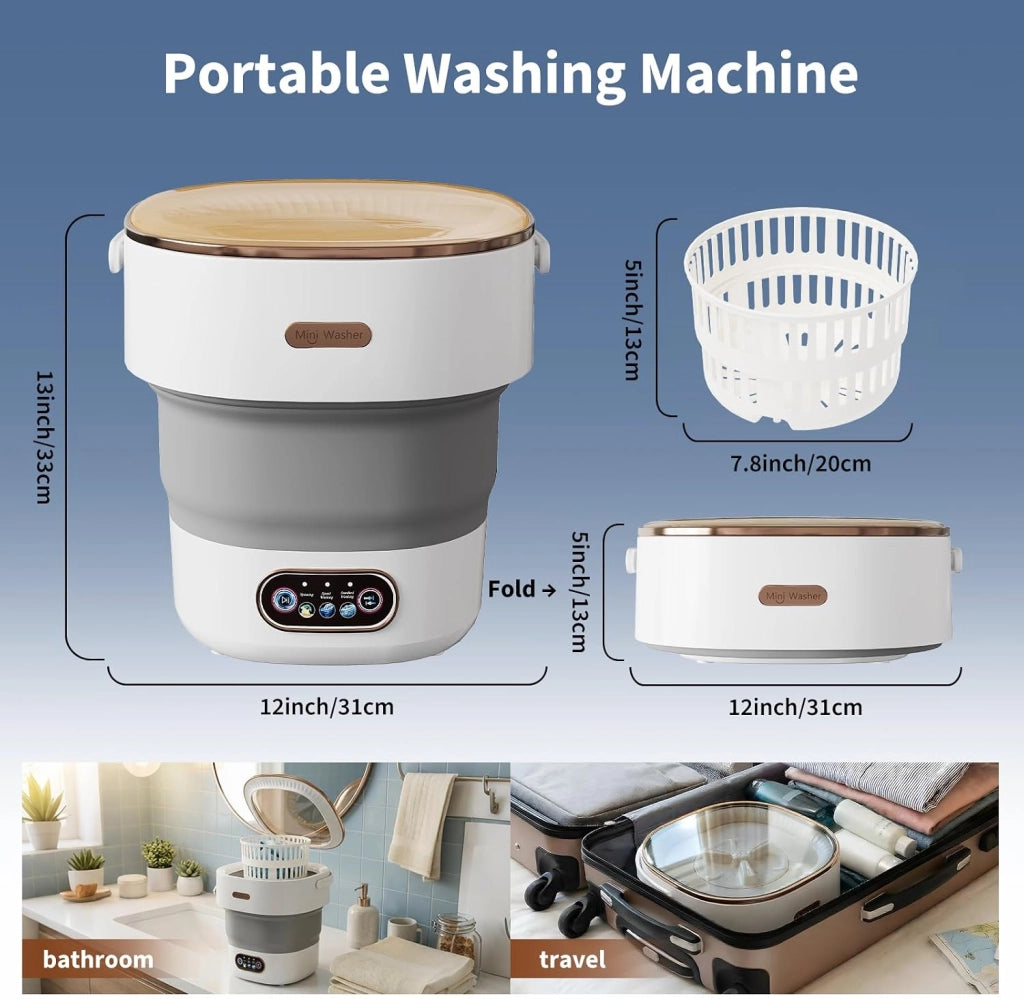 Mini lavatrice portatile da 13 litri con centrifuga - 3 programmi di lavaggio per neonati e delicati - Silenziosa ed efficiente dal punto di vista e