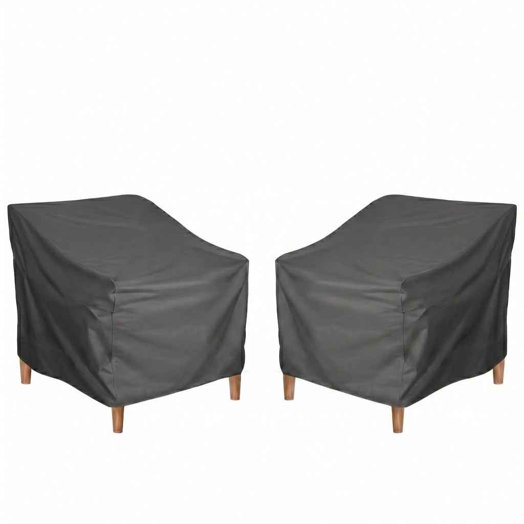 Set di 2 coperture protettive per sedie da giardino, in tessuto 420D, dimensioni 80x85x91,5 cm, colore nero