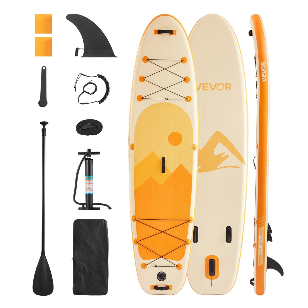 SUP-320 Tavola da Paddle SUP Gonfiabile 323 x 83,8 x 15,2 cm con Accessori Completi Pagaia Pompa Zaino Ponte Antiscivolo