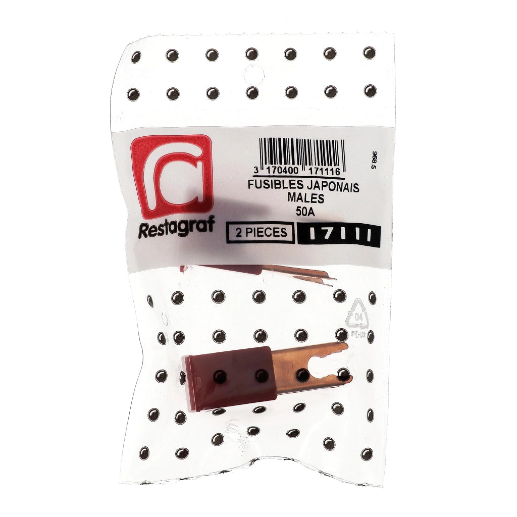 Fusibile giapponese, modello maschile, tipo B, 50 A, colore rosso