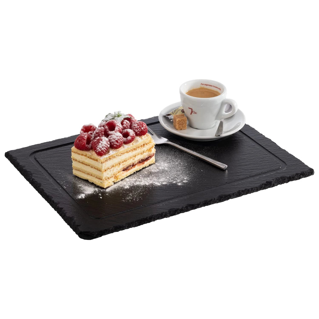 Piastrella in ardesia con scanalatura per il drenaggio, foro di diametro 9,5 cm, dimensioni 33x24 cm