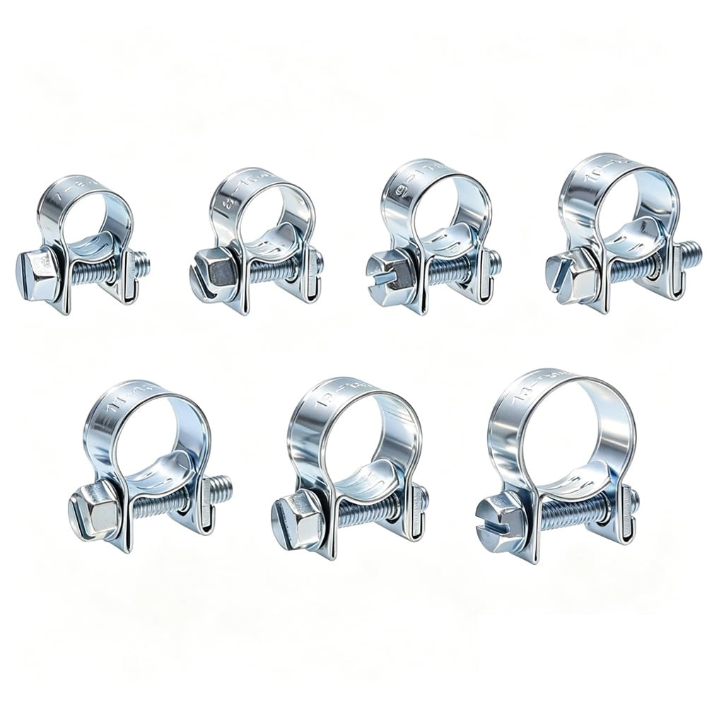 Set di fascette stringitubo mini, 35 pezzi, zincate, da 7 a 15 mm