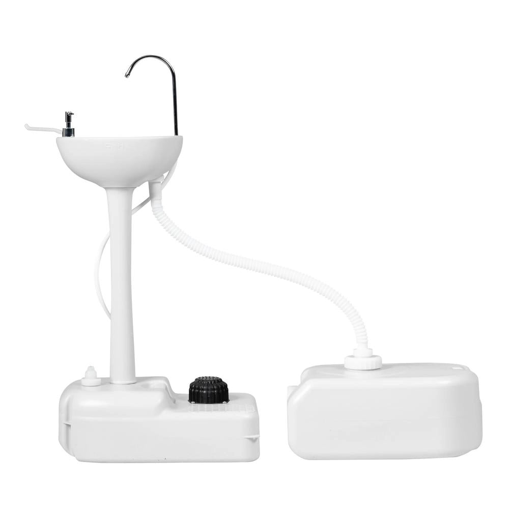 Lavandino Portatile da Campeggio in HDPE con Serbatoio 4.5 Galloni Lavamani da Esterno con Ruote Pratico e Robusto per Giardino e Campeggio