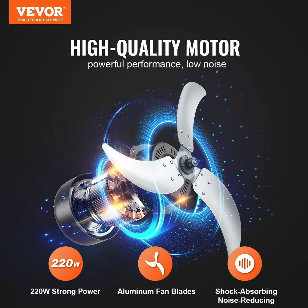 Ventilatore a Tamburo HIFANXDRUM30 762 mm 220W 3 Velocità Regolabile a 360° Robusto per Officina e Bricolage