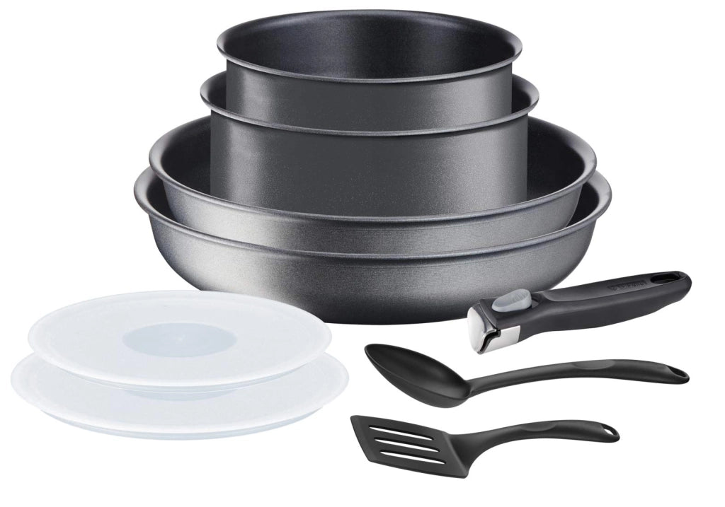 Set di pentole e accessori per la cucina, 9 pezzi, in alluminio, con rivestimento antiaderente, adatto per piani cottura a induzione