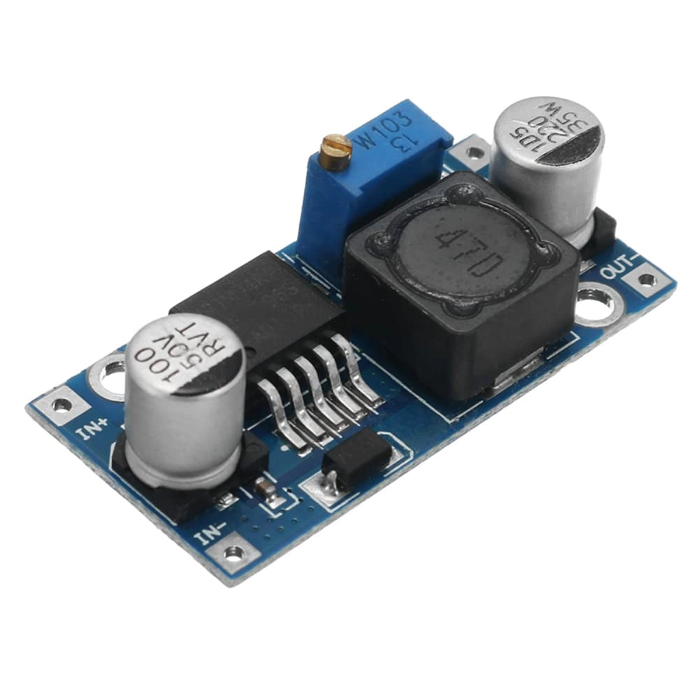 6 moduli regolatori DC-DC step-down (buck), regolabili, da 3A, con tensioni di ingresso 5V/12V/24V