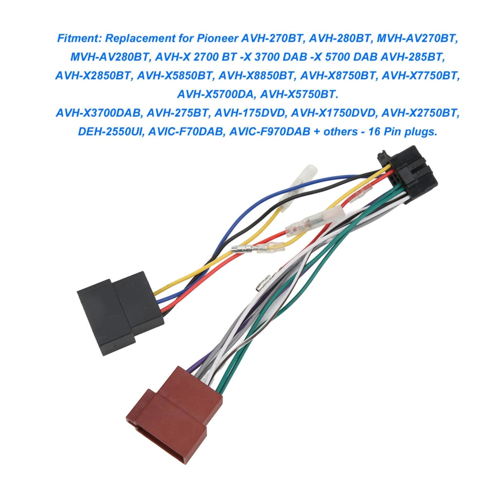 Adattatore per cablaggio ISO compatibile con Pioneer AVH-270BT, con 16 pin