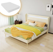Letto basso imbottito con LED, 160 × 200 cm, beige
