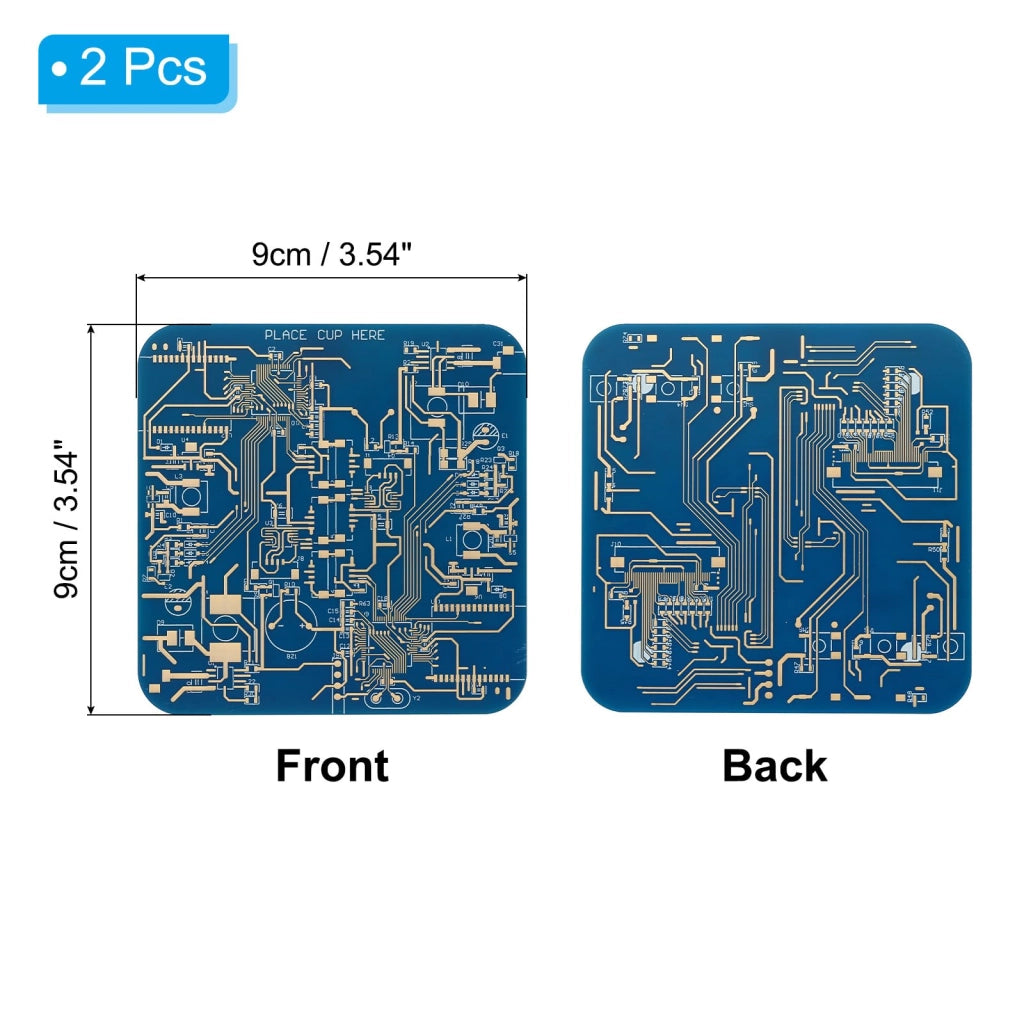 Set di 2 supporti per circuiti stampati (PCB), FR-4, 9x9 cm, colore blu