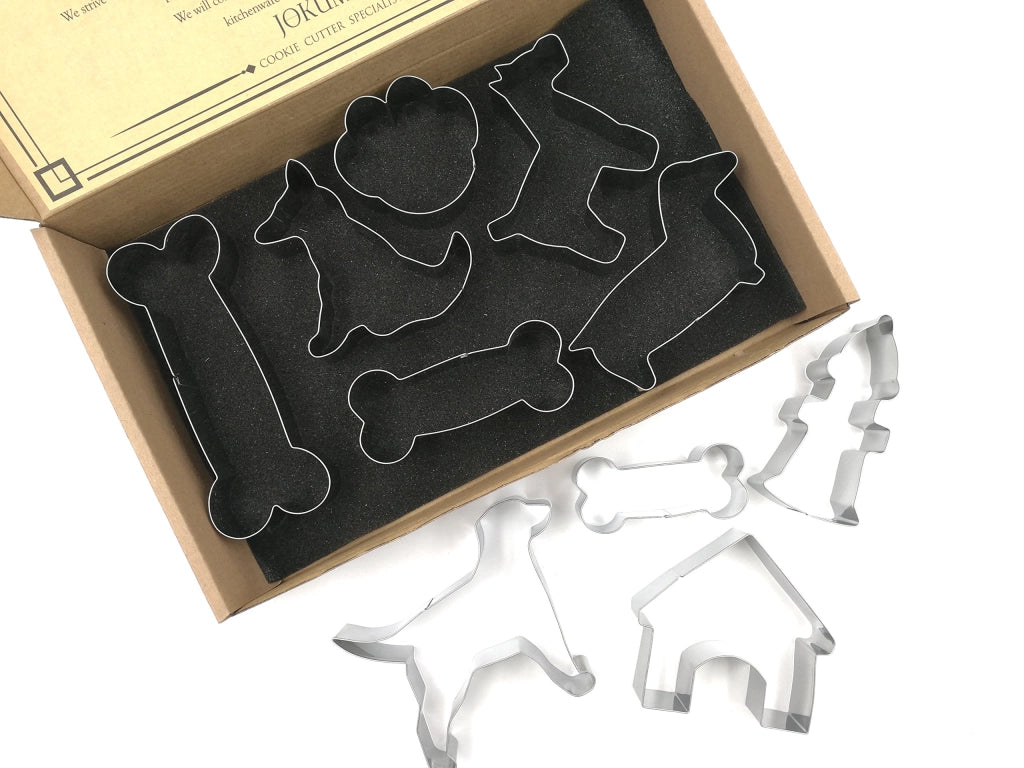 Set di formine per biscotti a forma di cani, 10 pezzi, in acciaio inossidabile