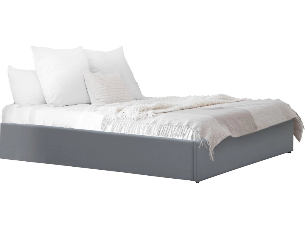 Letto matrimoniale in PVC "Ava" con contenitore - 140 x 190 cm - Grigio