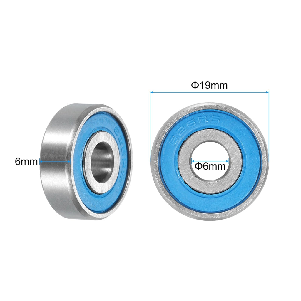 Cuscinetti a sfera 6x19x6 mm, a doppia tenuta, grado ABEC 3
