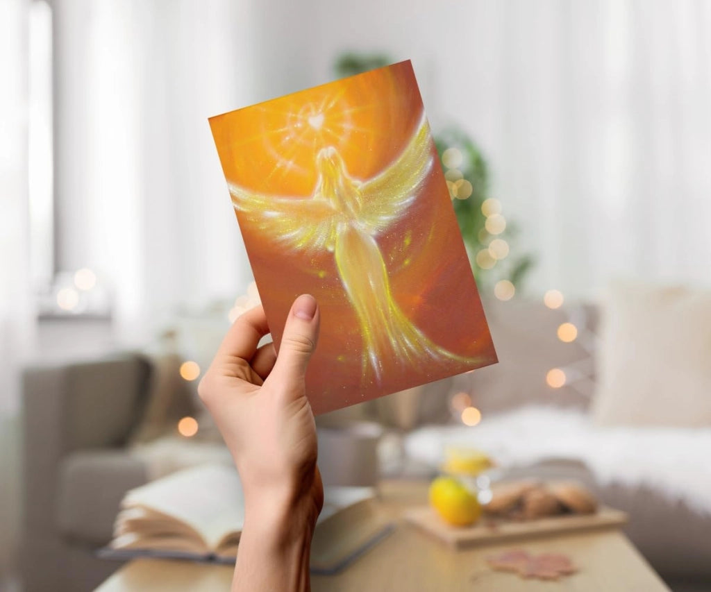 "Engel-Kunstfoto Herz, 20x30 cm, decorazione da parete spirituale."