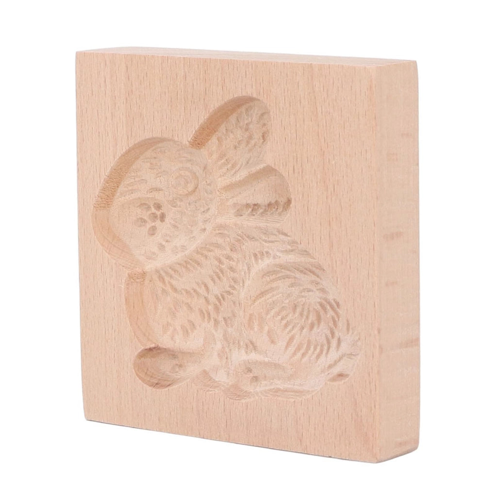 Stampo per biscotti a forma di coniglio, realizzato in legno di faggio, riutilizzabile