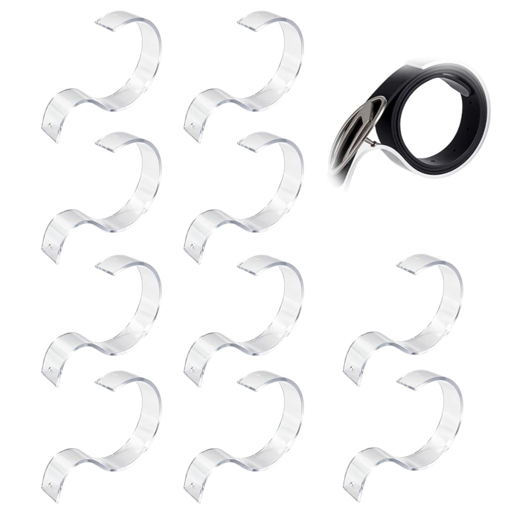 Set di 10 espositori trasparenti in acrilico per cinture, da 30 mm