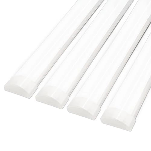 Set di 4 tubi al neon a LED, lunghezza 120 cm, 6500 K, bianco freddo, grado di protezione IP40