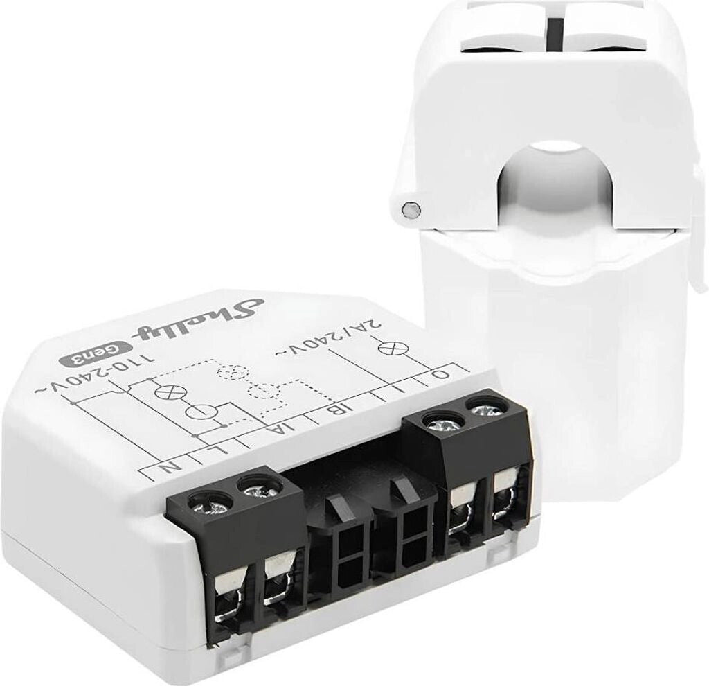 Shelly EM Gen3 con Pinza 50A - Misuratore Energia Wi-Fi, Analisi dei Consumi e Integrazione Smart Home