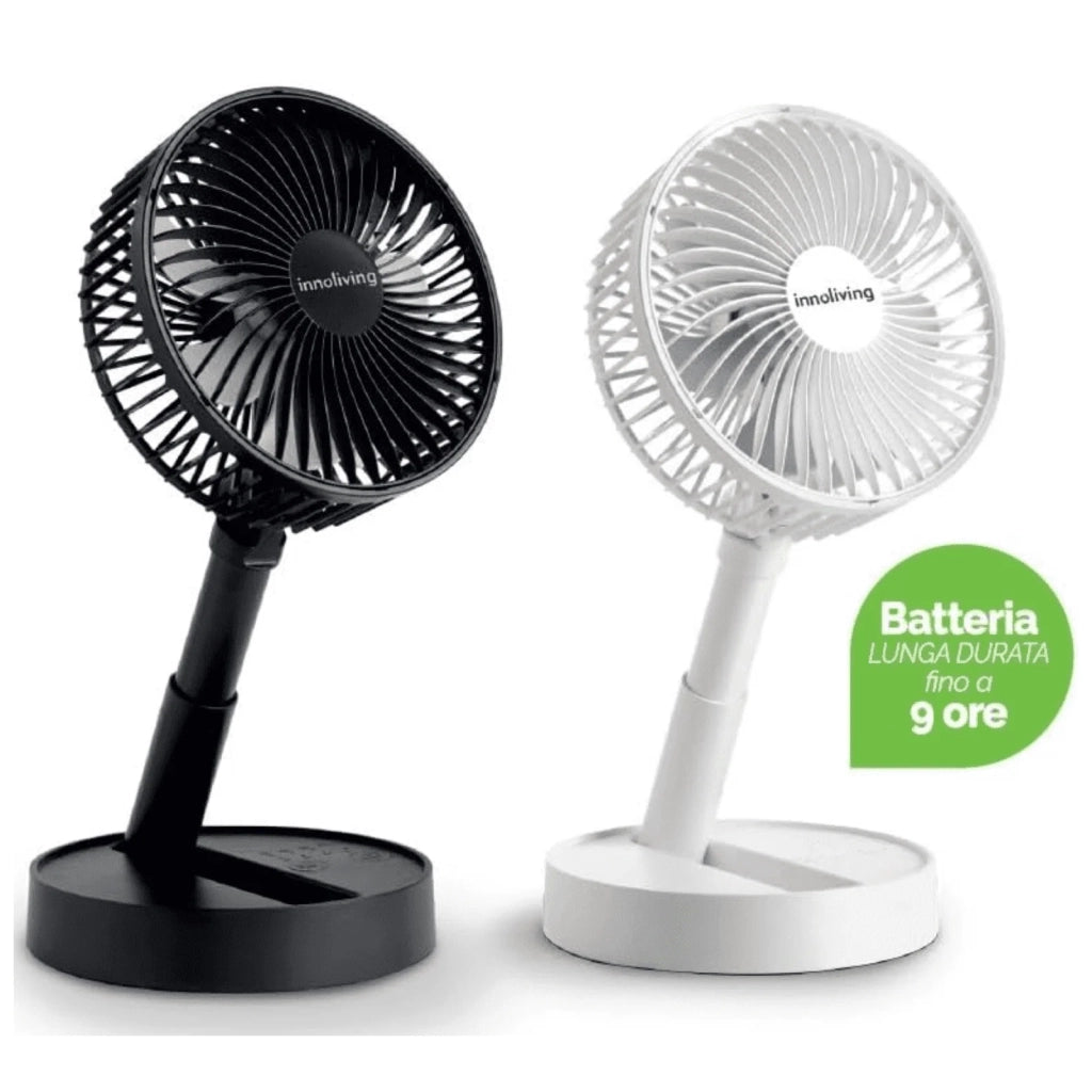 Innoliving Ventilatore Pieghevole Ricaricabile 15 cm Nero
