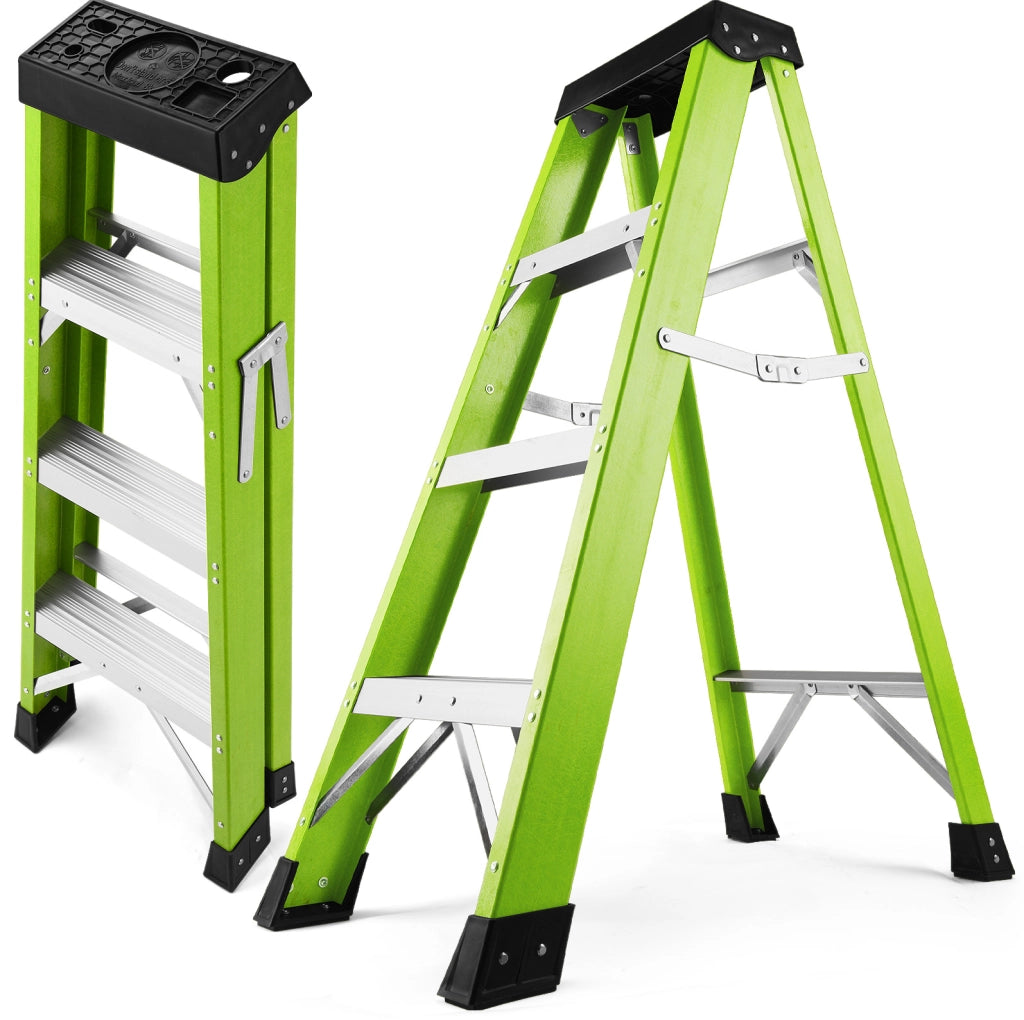 Scala in fibra di vetro e alluminio verde, portata 150 kg