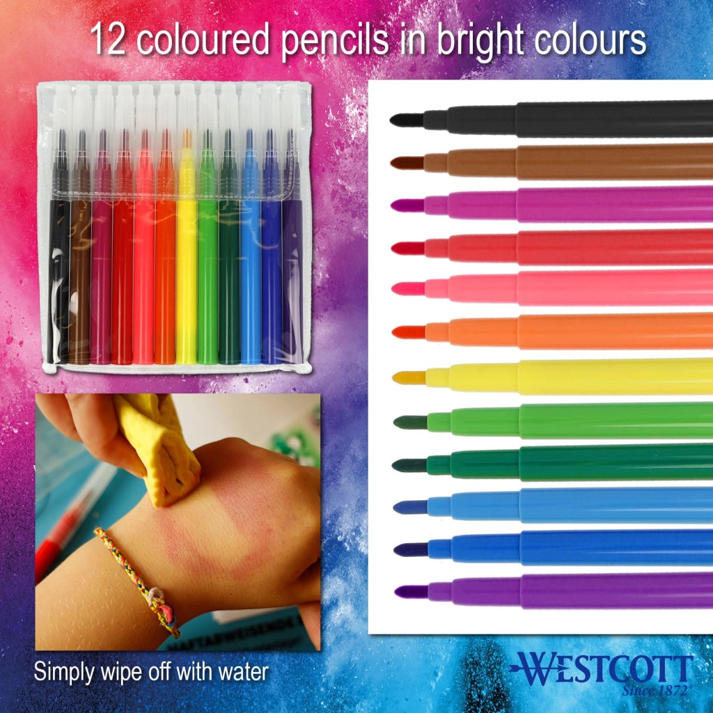 Kit di ricarica per aerografo, 12 pennarelli, solubili in acqua, colorati