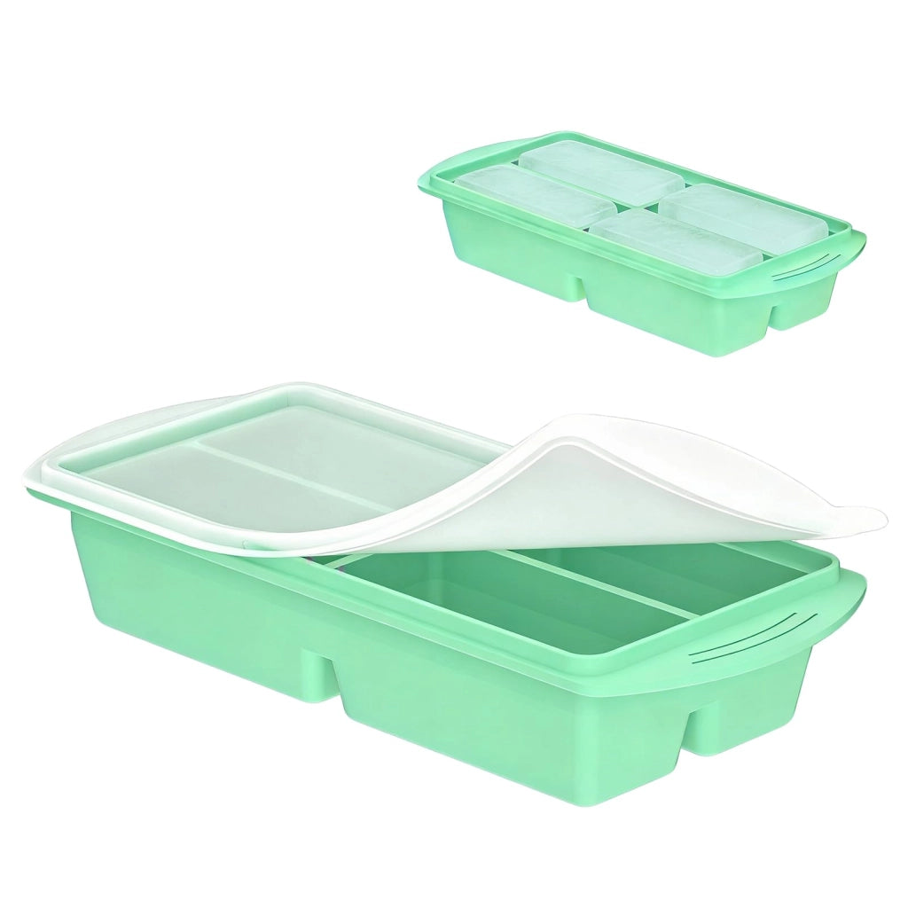 Stampo in silicone per congelatore, con 4 scomparti da 1000 ml, completo di coperchio