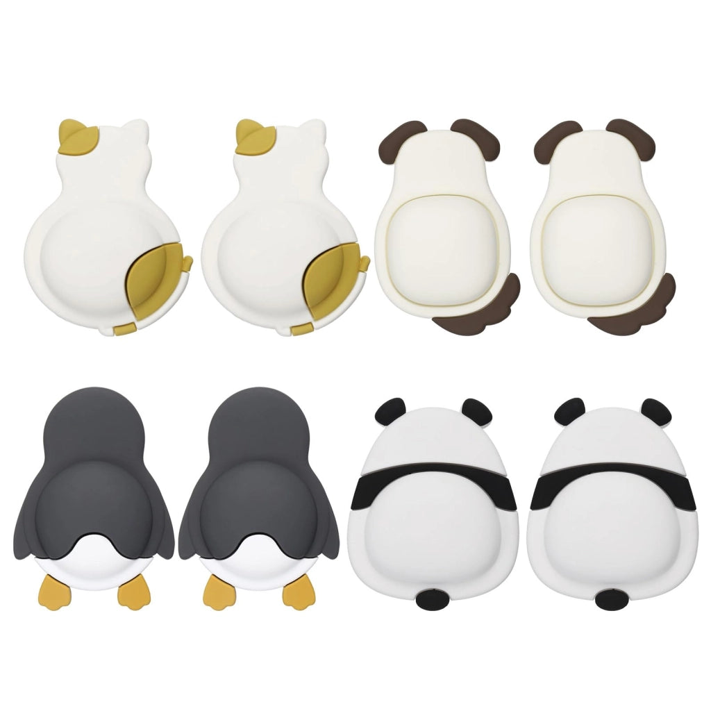 Set di 8 fermaporte a forma di animale, adesivi, in silicone, multicolore
