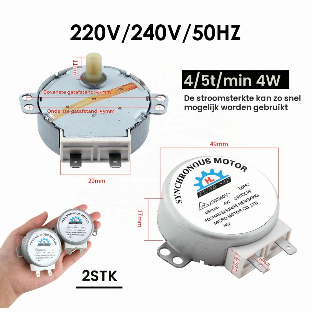 2 motori sincroni TYJ50-8A7, 220-240 V, 4 W, 4/5 giri al minuto