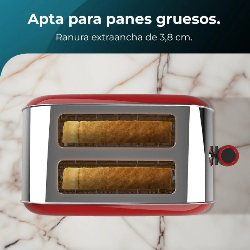 CECOTEC 04838 - Tostapane Toastin' time 850 Red Lite