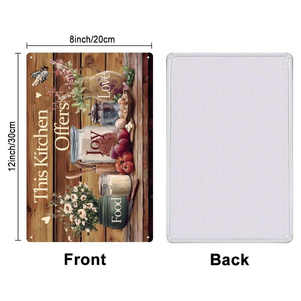 Pannello decorativo da cucina con scritta: "Cibo, gioia, amore", dimensioni 20x30 cm