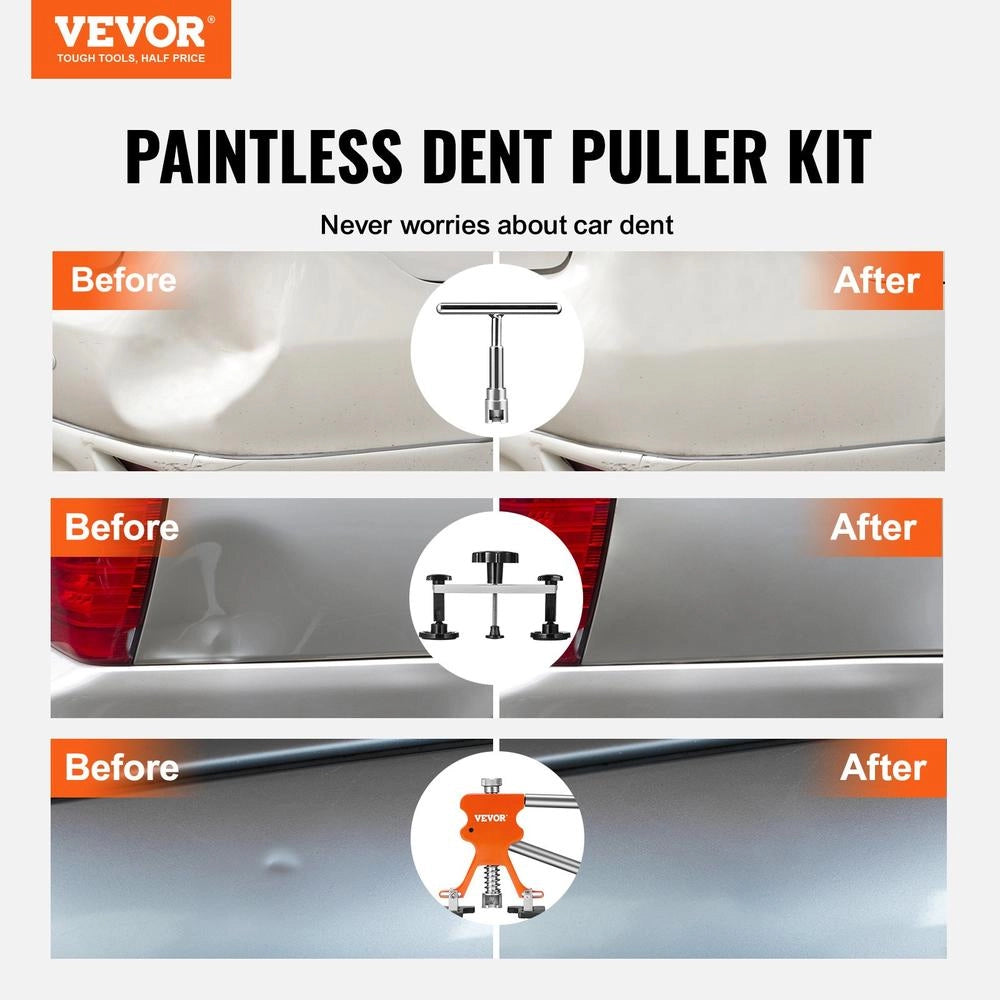 Kit Riparazione Ammaccature Auto 69 Pezzi con Estrattore a Ponte e Martello Scorrevole 20W per Carrozzeria Fai da Te Garage Officina