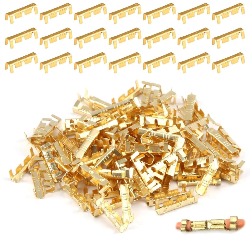 Connettori per cavi, 100 pezzi, in ottone, per cavi da 0,5 a 1,5 mm, resistenti alla corrosione