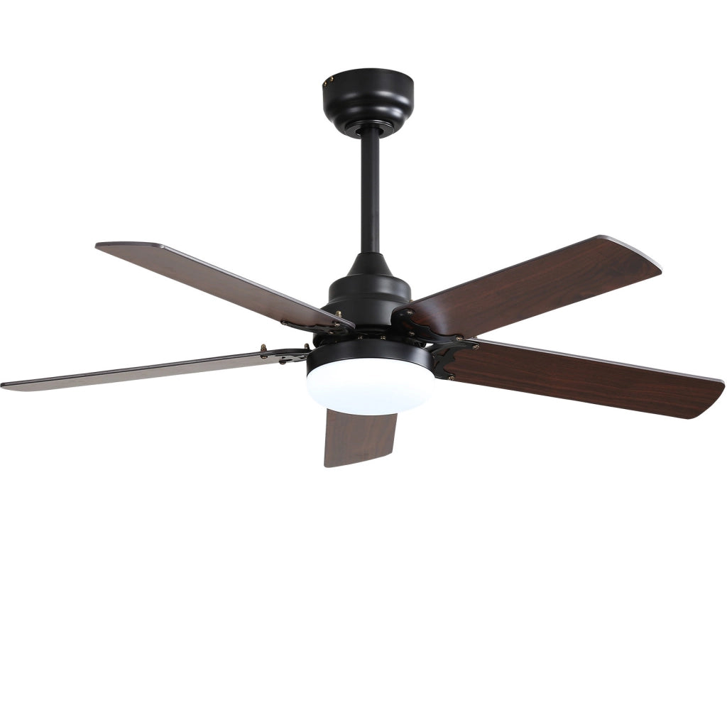 Ventilatore da soffitto nero con luce LED e telecomando