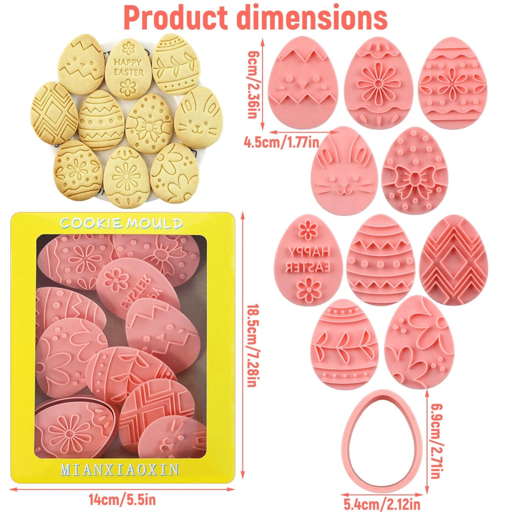 Set di formine per biscotti a tema Oster, 10 pezzi, plastica, 4,5 x 6 cm