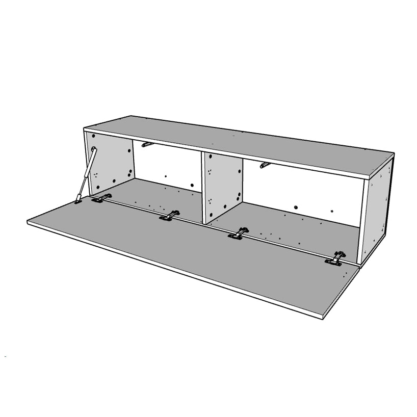 Base Ribalta a Terra con Piedini in Nobilitato L 153,6 cm Isoka Bianco Frassino